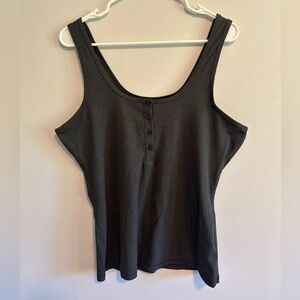 Athleta Ribbed Black Sleeveless Tank Top Womens Large